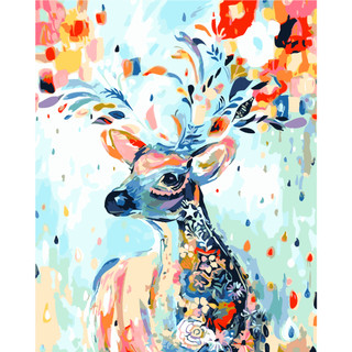 Tranh tô màu số hóa Madoca có khung 40x50cm Hươu 7 màu T05