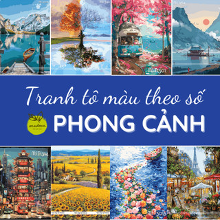 [TỔNG HỢP] Tranh tô màu, Tranh sơn dầu số hóa tự tô Madoca chủ đề PHONG CẢNH (có khung 40x50cm)
