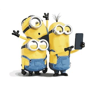 Tranh tô màu số hóa Madoca có khung 40x50cm Minion tự sướng T910