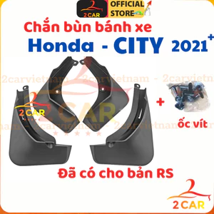 Bộ 4 chắn bùn nhựa đen xe HONDA CITY bản SEDAN 2021- 2024, 2025 hàng cao cấp có kèm ốc (Đã có hàng cho bản RS)