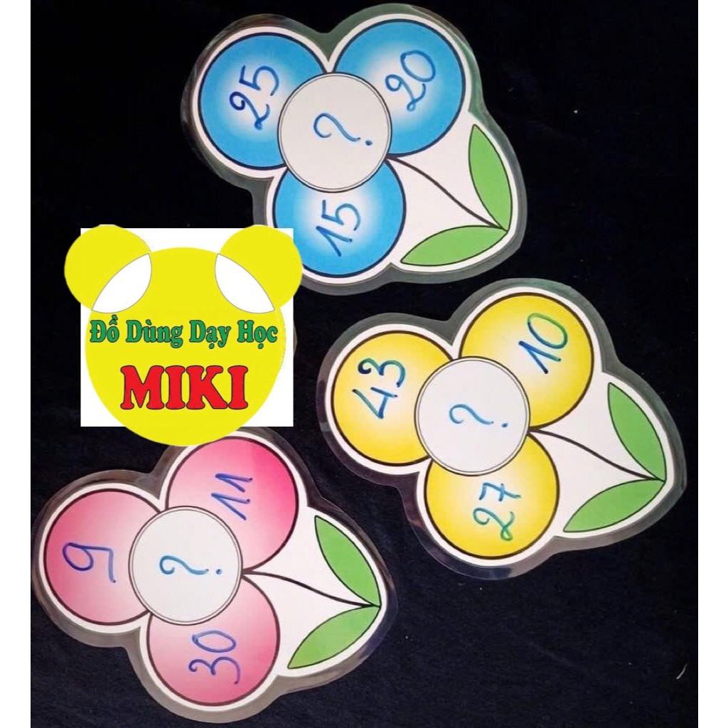 Bộ bông hoa 3 cánh (1 bộ / 3 hoa 3 màu) (Đồ Dùng Dạy Học)