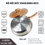 Bộ Nồi Chảo Engelberg 6 Món Inox Cao Cấp, Bộ Nồi Đức 5 Đáy Chính Hãng, Siêu Dày Siêu Bền Cho Gia Đình Nội Trợ VMLSH — ảnh 8