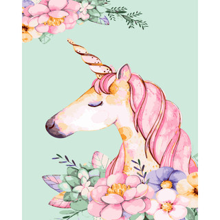 Tranh tô màu số hóa Madoca có khung 40x50cm màu Unicorn T326