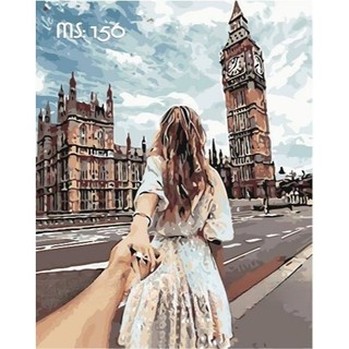 Tranh tô màu số hóa Madoca có khung 40x50cm Follow me T156