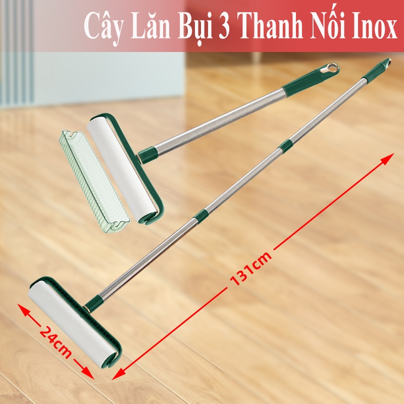 24cm*Dài131 Cây Lăn Bụi 3 Thanh Dài Inox, Làm Sạch Quần Áo,lăn Giường,Safa -Màn Rèm Siêu Tiện Dụng】