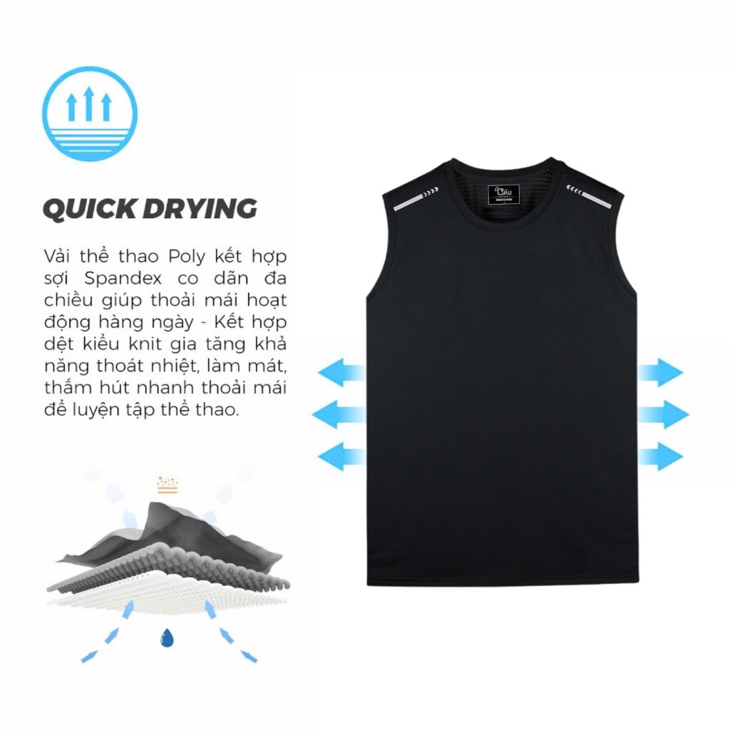 Ảnh Áo thun ba lỗ nam Gấu 194 vải thun mè co dãn 4 chiều, áo thể thao - gym - bóng đá, from slim fit - MÈ NGANG MŨI TÊN 3