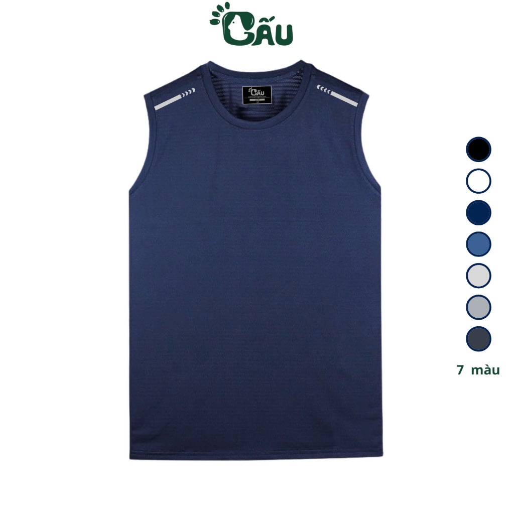 Ảnh Áo thun ba lỗ nam Gấu 194 vải thun mè co dãn 4 chiều, áo thể thao - gym - bóng đá, from slim fit - MÈ NGANG MŨI TÊN 2