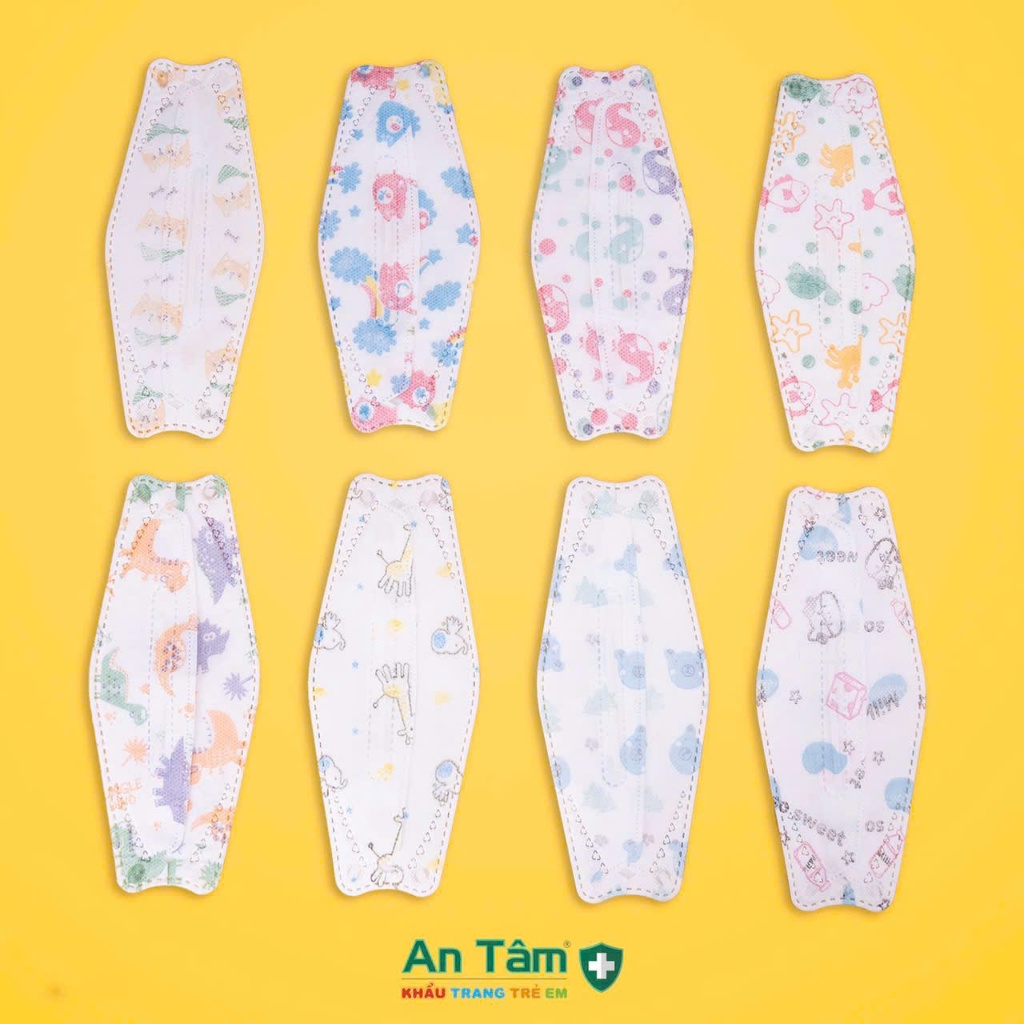 4DMASK KID-  SET 200 Cái Khẩu Trang Y Tế 4D TRẺ EM chính hãng An Tâm 4 lớp dày dặn bảo vệ tối ưu