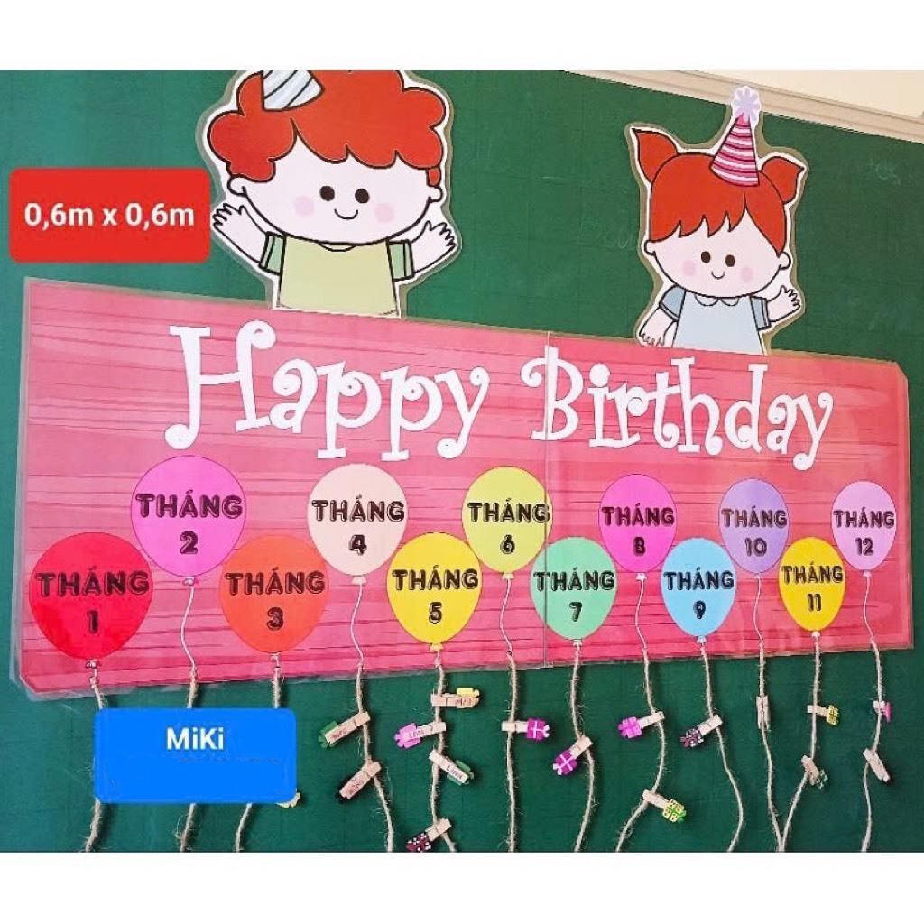 HAPPY BIRTHDAY MẪU TREO trang trí lớp
