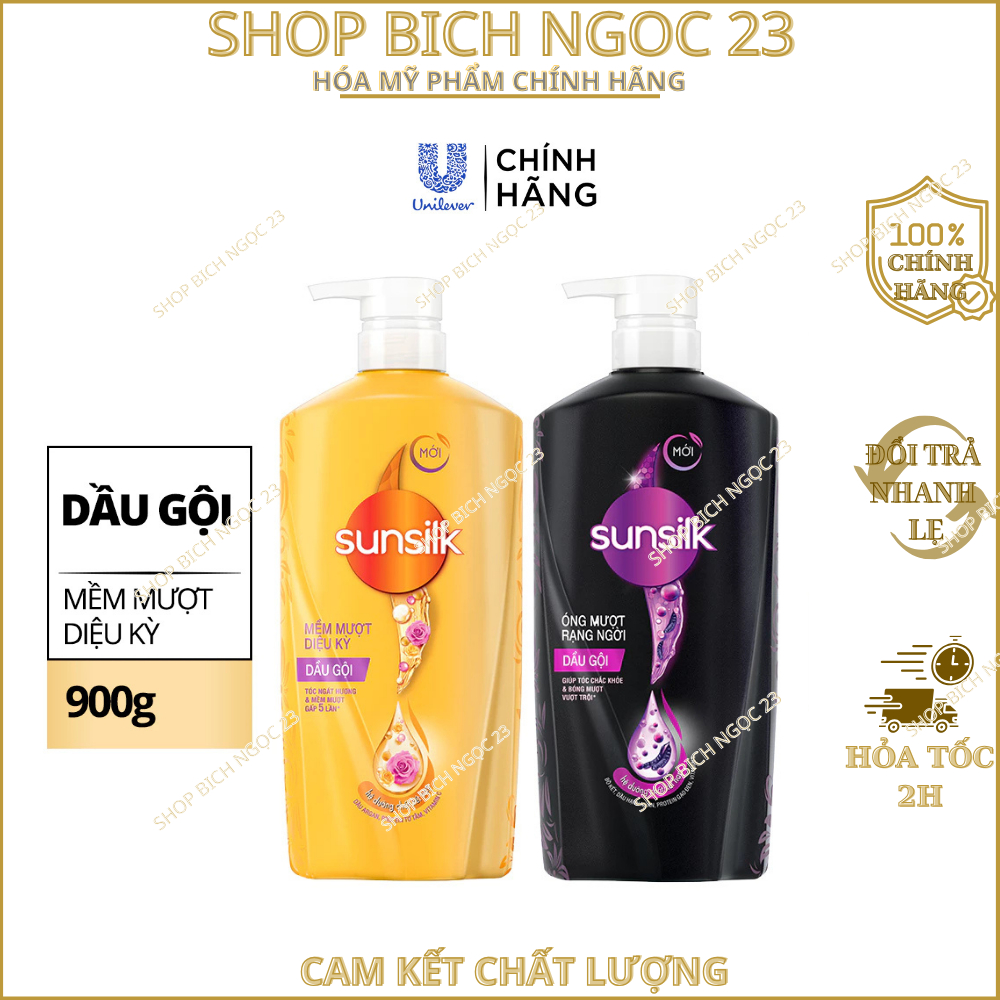 Dầu Gội Sunsilk suôn mượt óng ả, óng mượt rang ngời 850g
