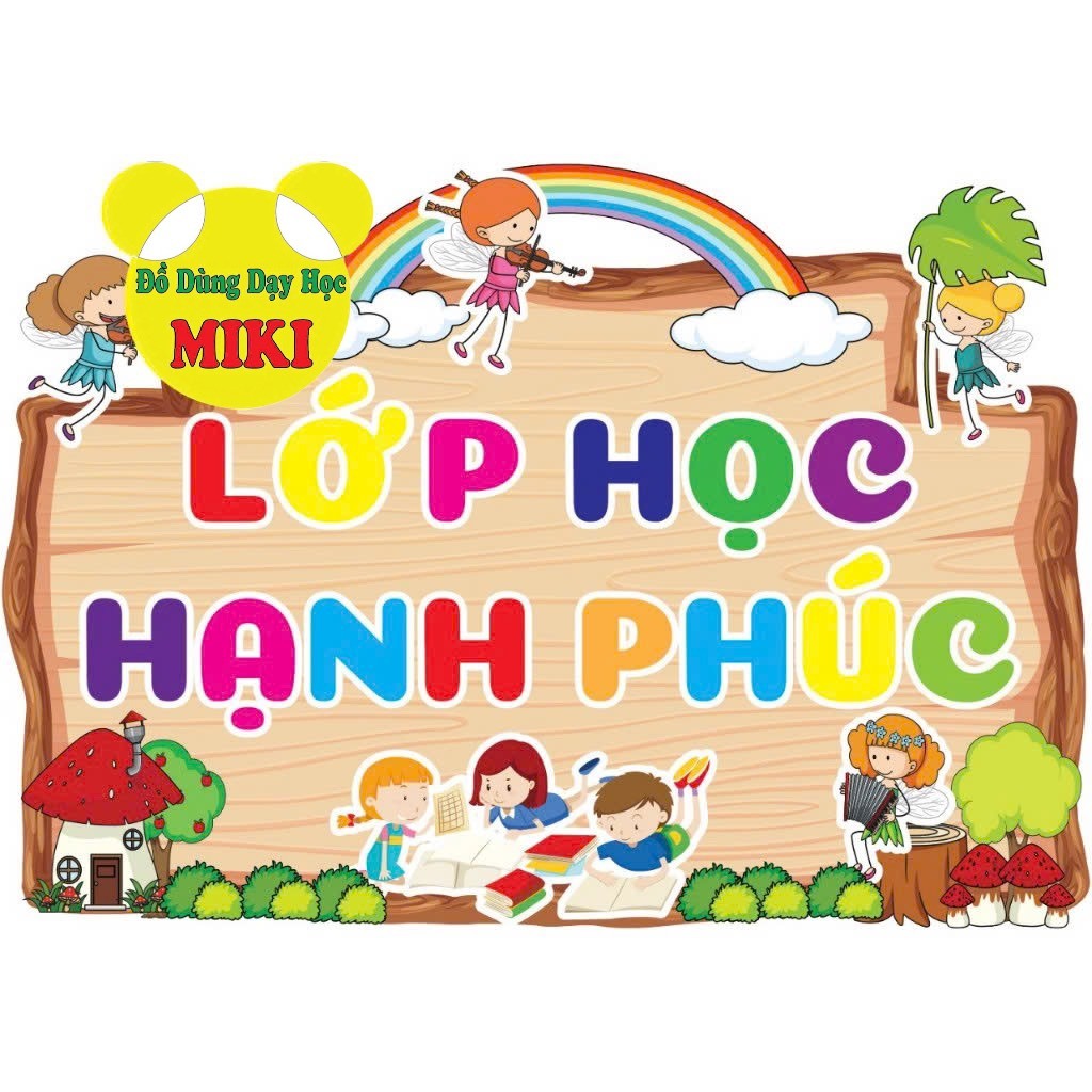Bảng treo cửa lớp sẵn dây treo trang trí lớp