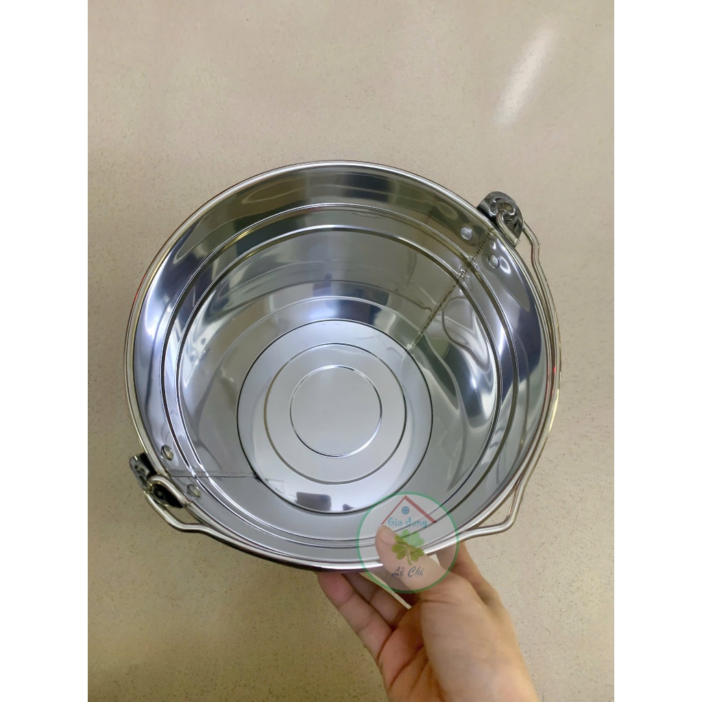 Xô inox đa năng đựng đá có quai cầm tiện dụng