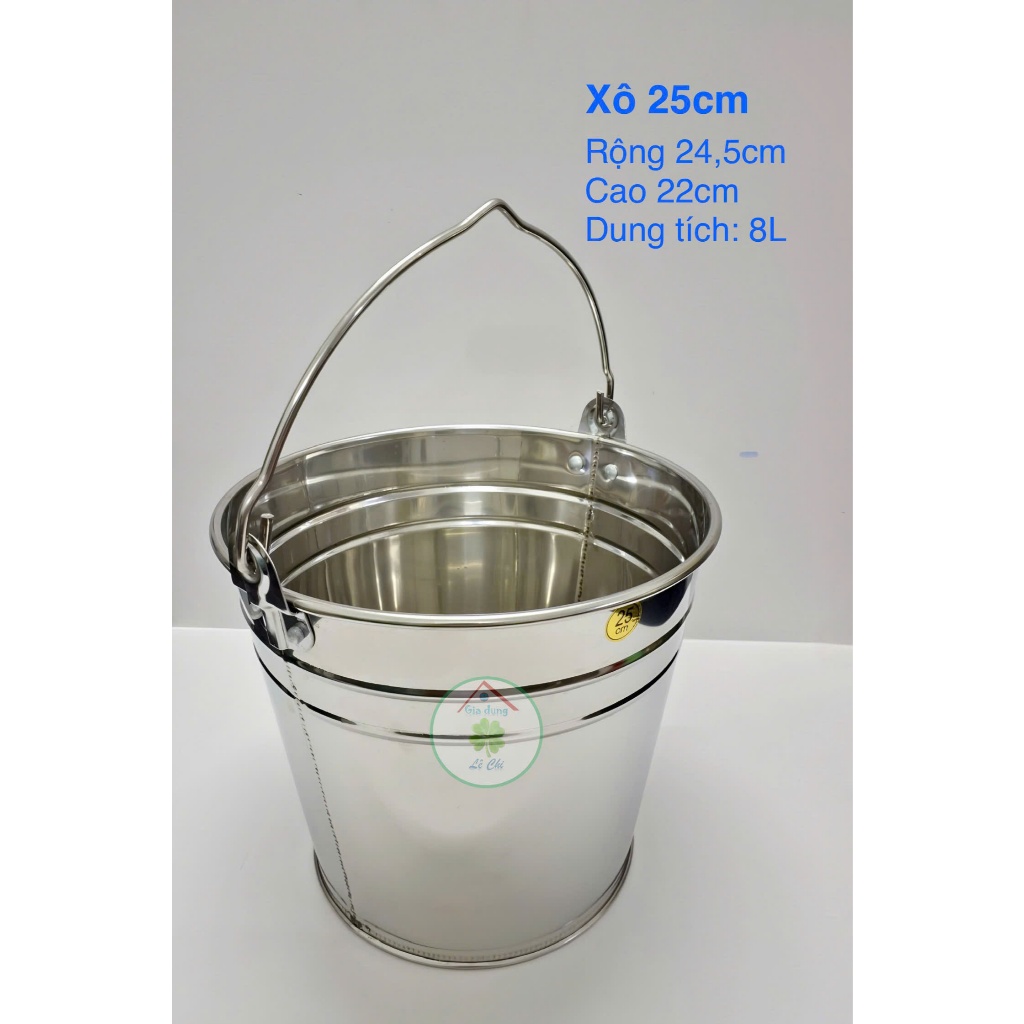 Xô inox đa năng đựng đá có quai cầm tiện dụng