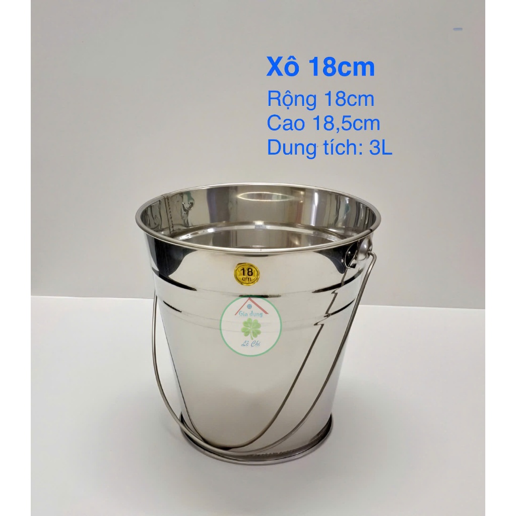 Xô inox đa năng đựng đá có quai cầm tiện dụng