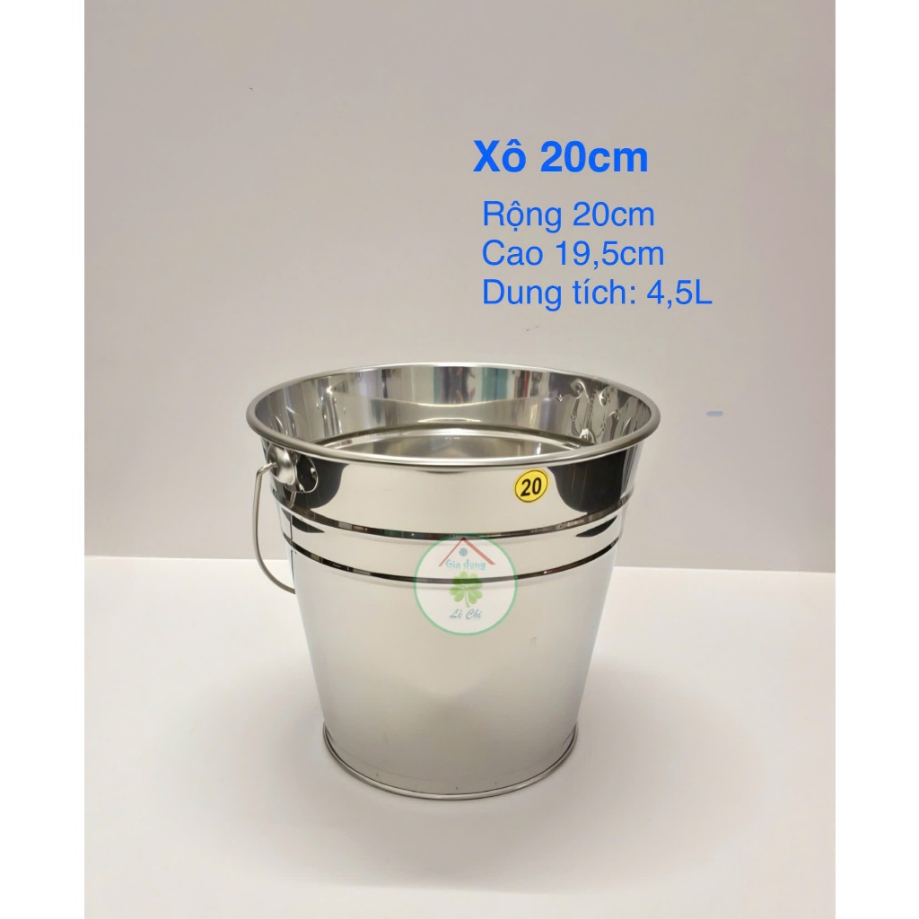 Xô inox đa năng đựng đá có quai cầm tiện dụng