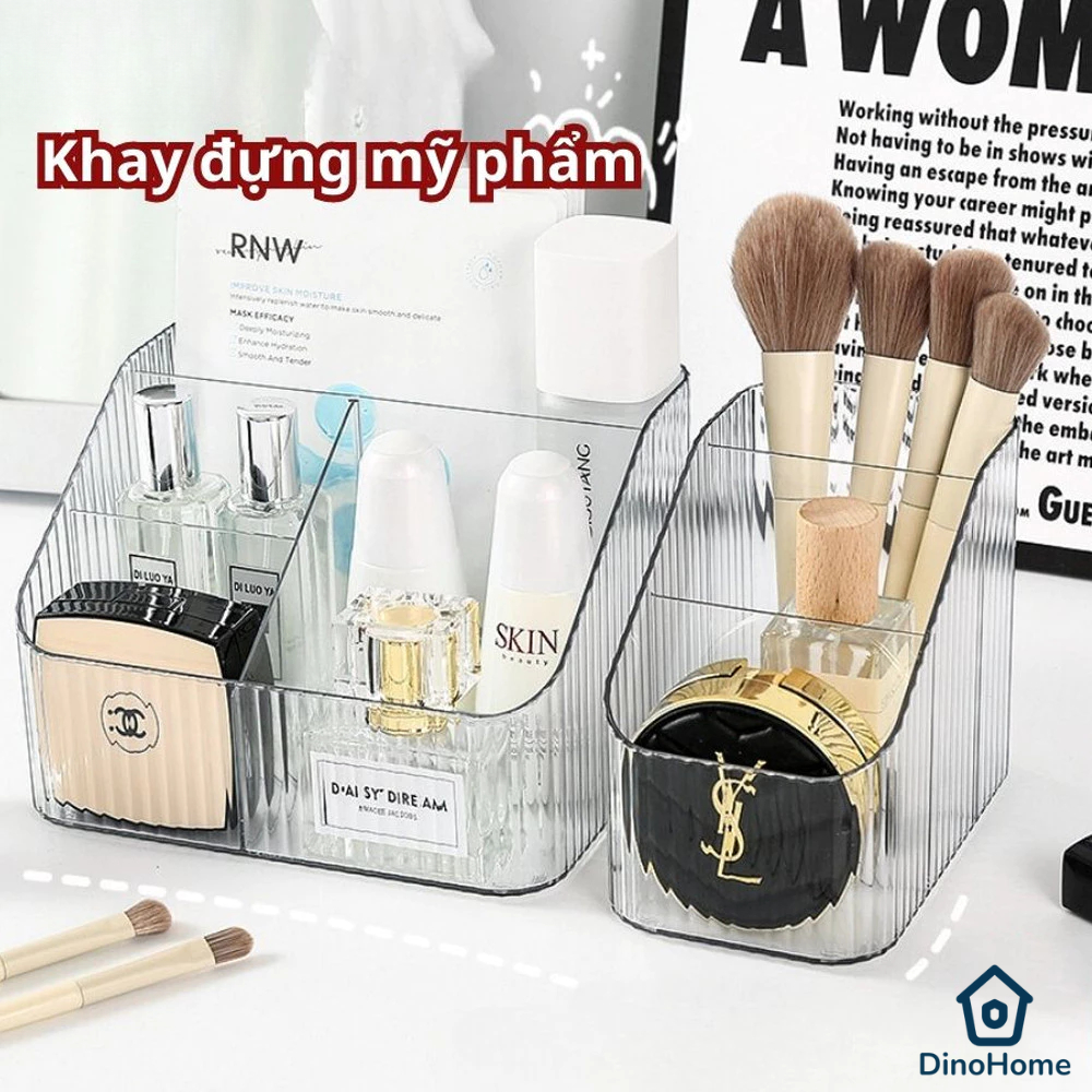 Hộp đựng mỹ phẩm để bàn DINO để đồ đa năng trong suốt  sắp xếp gọn gàng phòng chất liệu nhựa Acrylic