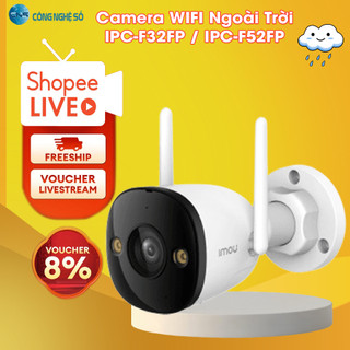 F32FP 3MP | Camera IMOU ngoài trời | F52FP 5MP (BULLET 2E) chuẩn chống nước IP67 - Màu ban đêm