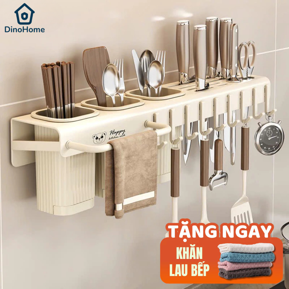 [LOẠI 1] Kệ để đũa dao, kệ nhà bếp cài dao kéo đa năng treo tường chất liệu thép carbon không khoan