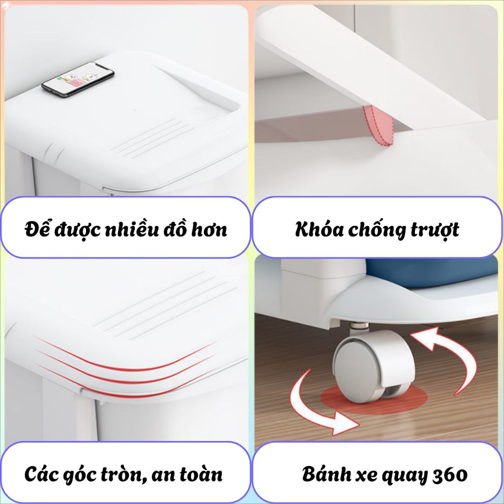 Tủ Nhựa Đa Sắc 5 Tầng Có Bánh Xe Eccox Tủ Đựng Đồ 5 Màu Cao 90cm Tiện Lợi Cho Gia Đình