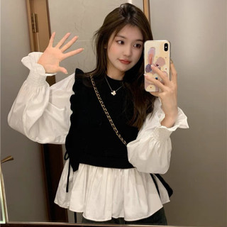 Áo bigsize nữ sơ mi dài tay dáng babydoll phối bèo xinh xắn chất vải xoa phối nỉ gân co giãn thoải mái xinh xắn -SM40