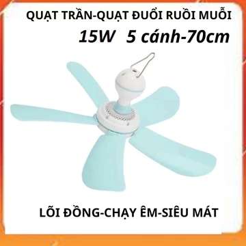 Quạt trần mini 5 cánh nhựa ABS cao cấp, Quạt màn quạt treo phòng ngủ quạt đuổi ruồi muỗi cho bé