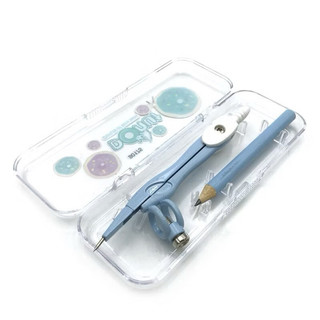 Hộp compa chì gỗ tặng hộp đựng 90175, compa chì gỗ vẽ hình học, compa bánh donus