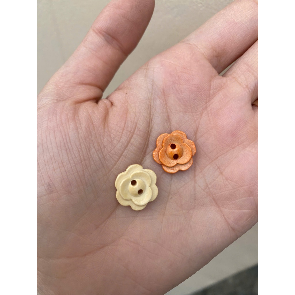 [5cái] Nút gỗ bông hoa handmade