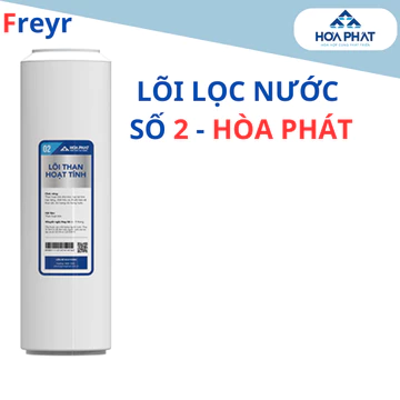 Lõi Lọc Nước Số 2 Hòa Phát - Lọc Than Hoạt Tính GAC, Hấp Thụ Clo, Tạp Chất, Khử Mùi, Cải Thiện Nước