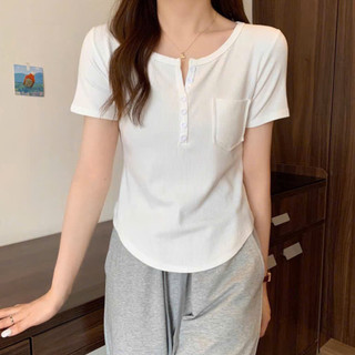 Áo thun bigsize nữ ngắn tay/ dài tay vạt áo bầu có nút ở cổ thun gân co giãn, thoải mái A274 A330