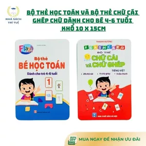 Sách - 2 bộ thẻ bé học toán - Bộ thẻ chữ cái và chữ ghép - Dành cho trẻ 4-6 tuổi - Khổ lớn 10x15cm