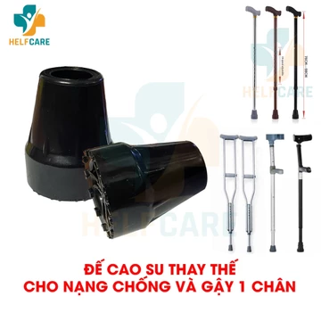 Đế Cao Su Chống Trơn Trượt Dùng Để Thay Thế Cho Các Loại Nạng Chống Nách, Nạng Khuỷu Tay, Gậy Chống 1 Chân [1 chiếc]