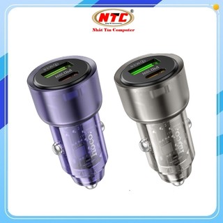 Tẩu sạc ô tô / Cốc sạc xe hơi Hoco Z52 max 38W, USB-A QC3.0 18W và TypeC PD 20W