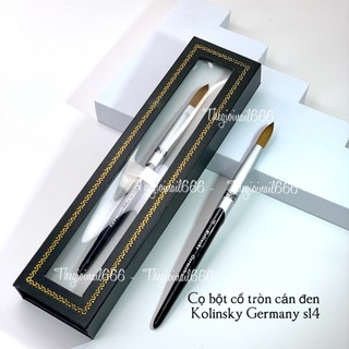 Cọ Đắp Bột Kolinsky Cán Đen GermanyNails (S14, S16, S18) – Lông Mềm, Đầu Cọ Đã Bấm Sẵn, Chất Lượng Cao, Đắp Bột Móng