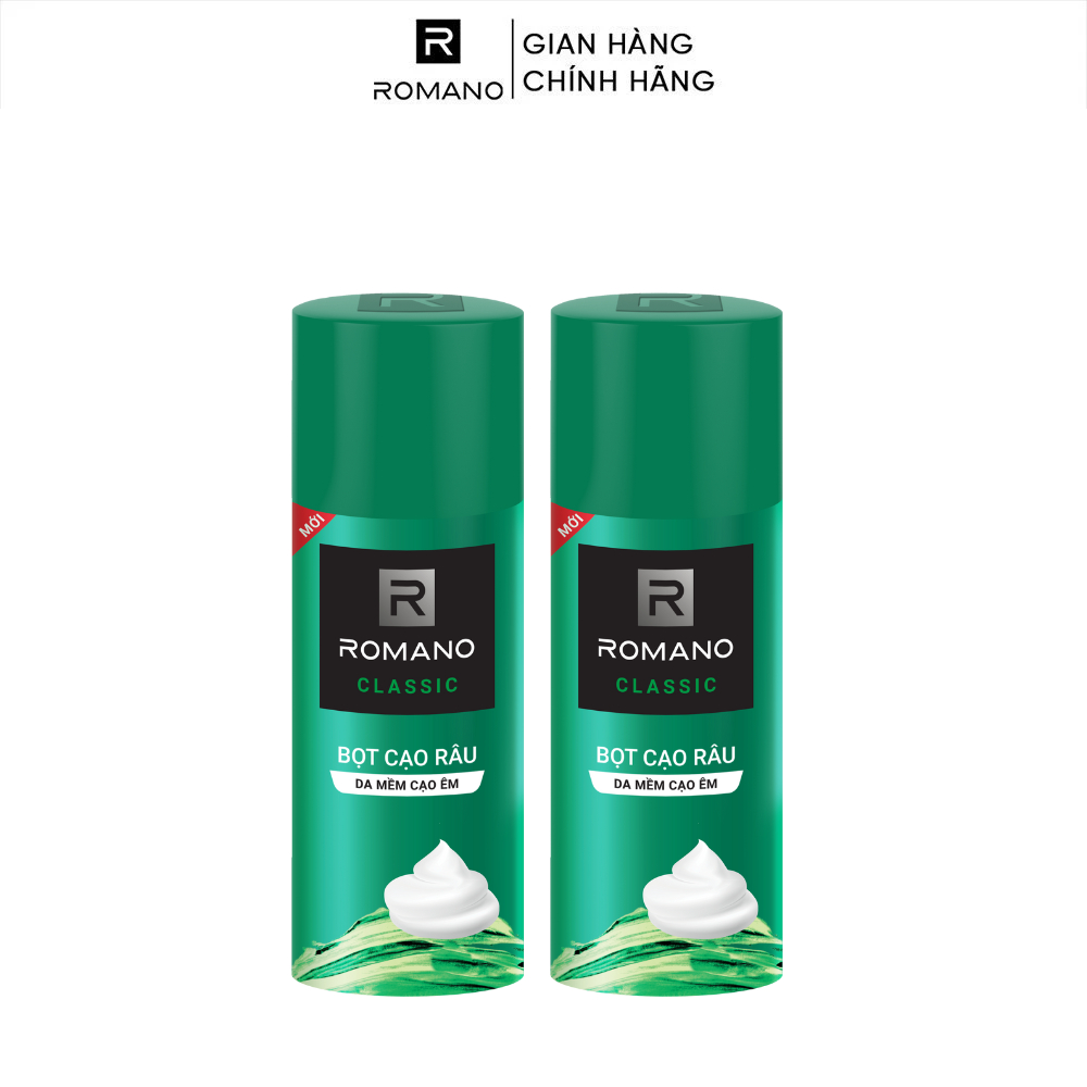 Combo 2 Bọt cạo râu cao cấp cho nam Romano 175ml /chai Classic / Force