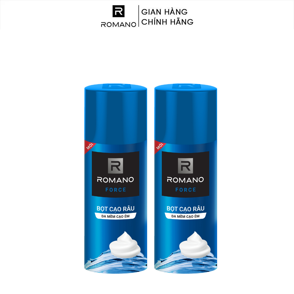 Combo 2 Bọt cạo râu cao cấp cho nam Romano 175ml /chai Classic / Force