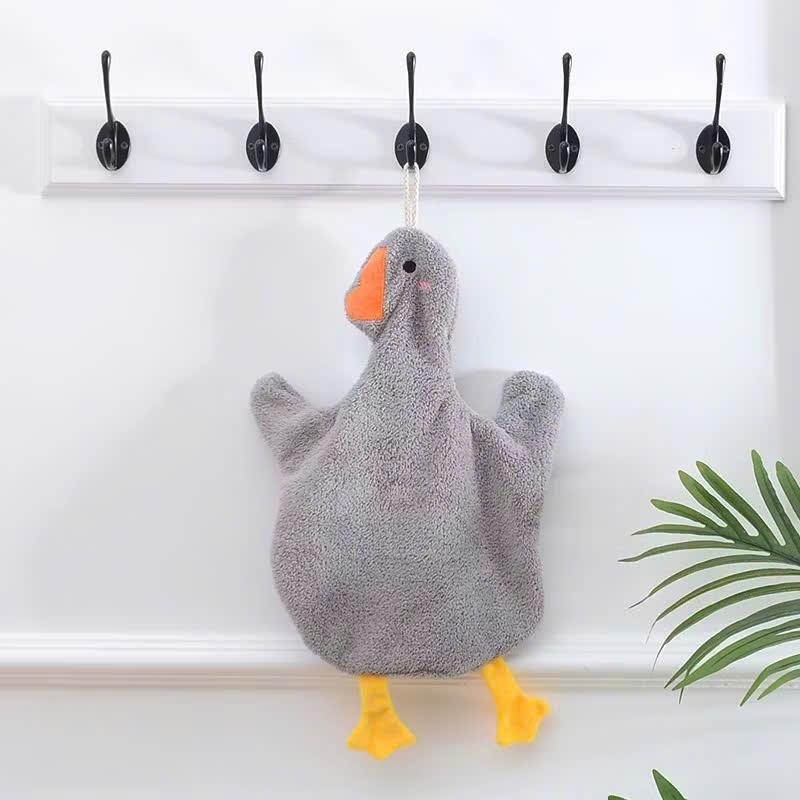 Khăn Lau Tay 2 Lớp Treo Tường Tiện Lợi,Khăn San Hô Hình Thú Siêu Thấm Hút - KHĂN LAU TAY TREO TƯỜNG HỌA TIẾT CON VỊT