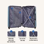 Vali Kéo LUG Aber MHL010 Size 20/ Size 24 Nhựa ABS hạn chế trầy xước - Khóa số bảo mật an toàn — ảnh 6