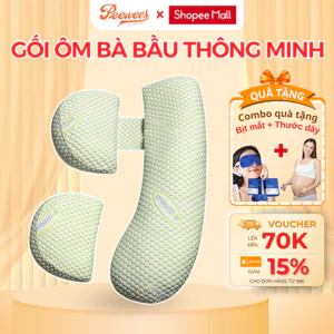 Gối Ôm Bà Bầu Cao Cấp 2 Trong 1 PEEWEES Thiết Kế Thông Minh, Giảm Tối Đa Đau Lưng, Nâng Đỡ Bụng Giúp Mẹ Bầu Ngủ Ngon