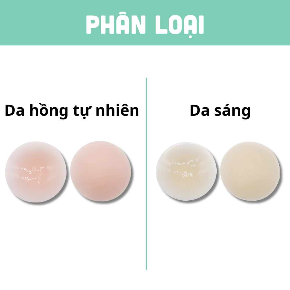 2 Miếng Dán Ngực Silicone BEBECHIC Dùng Nhiều Lần, Keo Siêu Dính (7cm)