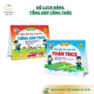 Sách - Bộ lịch bảng tổng hợp công thức toán THCS và Tiếng Anh THCS (Phiên bản 5.0) 2024