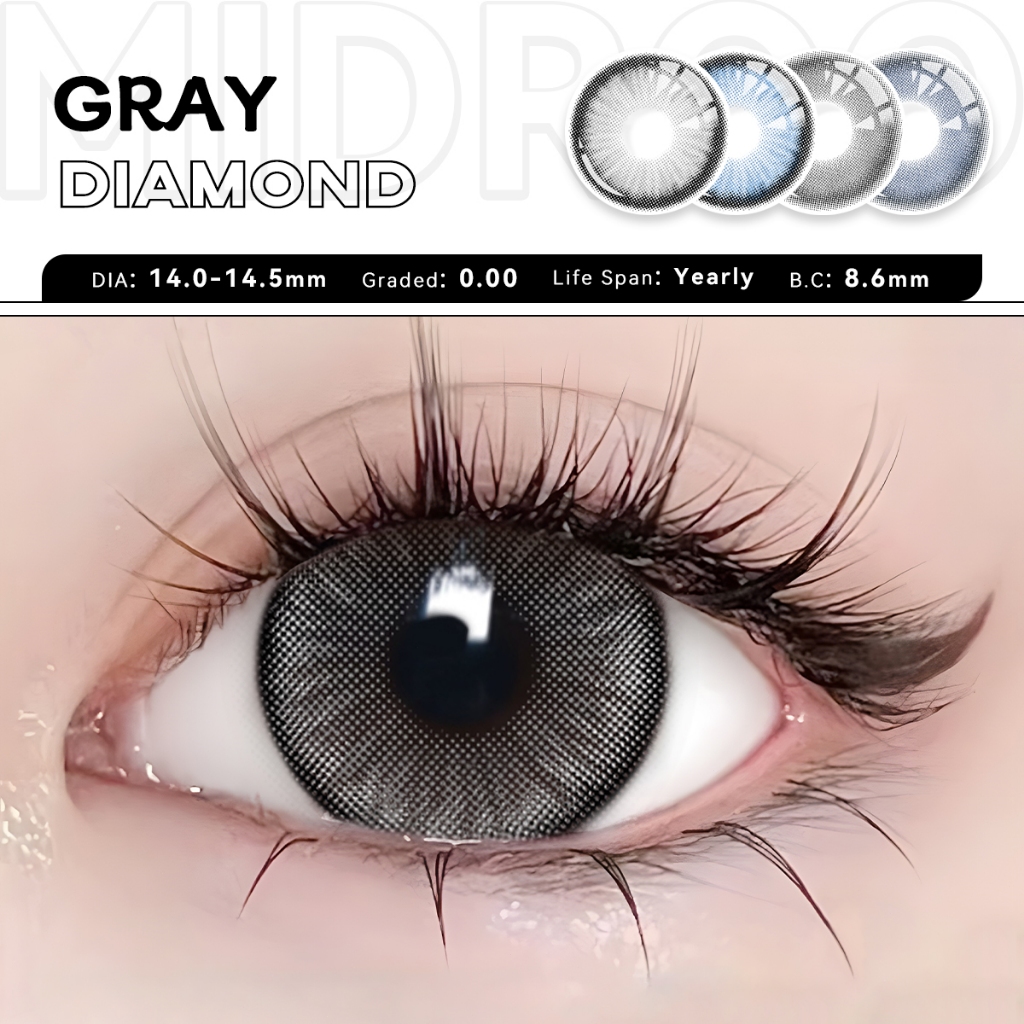 Midroo Lens 1 Cặp Kính Áp Tròng 0-6 Độ Diamond Lens Cận Mắt 1 Năm ...