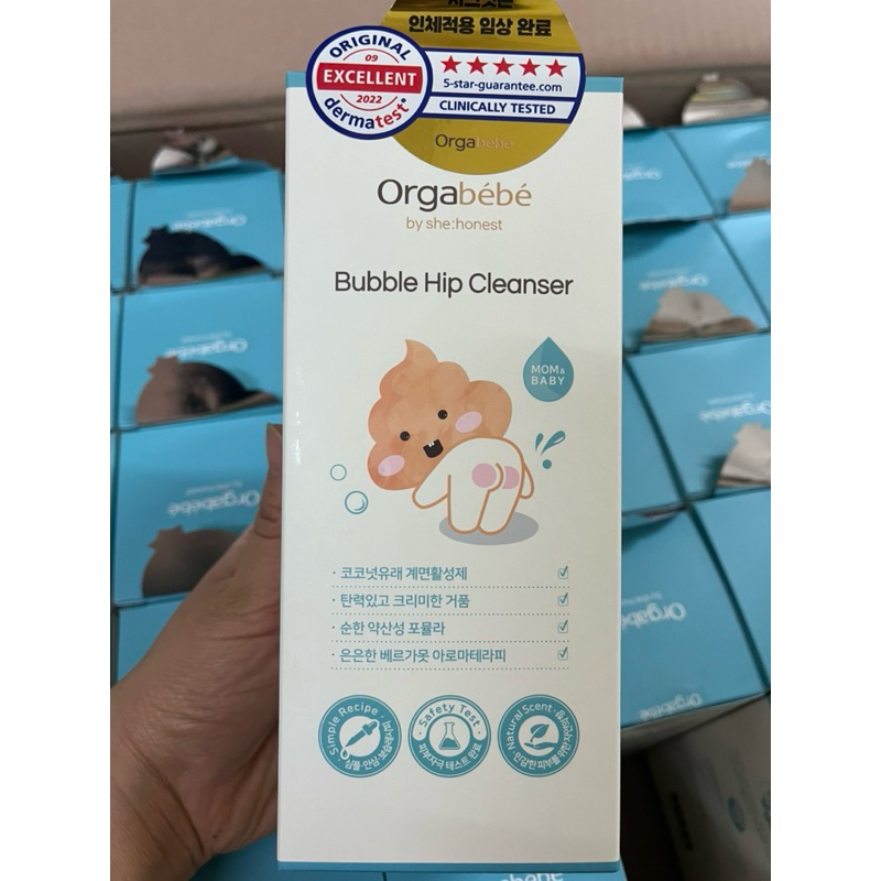 Dung dịch vệ sinh mông và vùng kín cho bé Orgabebe Bubble Inner Cleanser 300ml Hàn quốc cho bé 0m+
