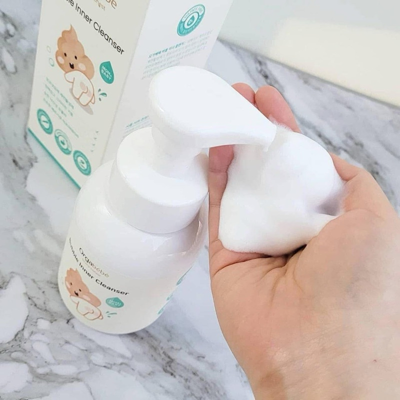 Dung dịch vệ sinh mông và vùng kín cho bé Orgabebe Bubble Inner Cleanser 300ml Hàn quốc cho bé 0m+