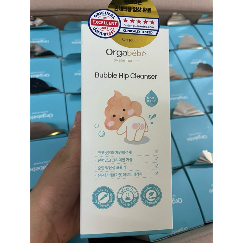 Dung dịch vệ sinh mông và vùng kín cho bé Orgabebe Bubble Inner Cleanser 300ml Hàn quốc cho bé 0m+