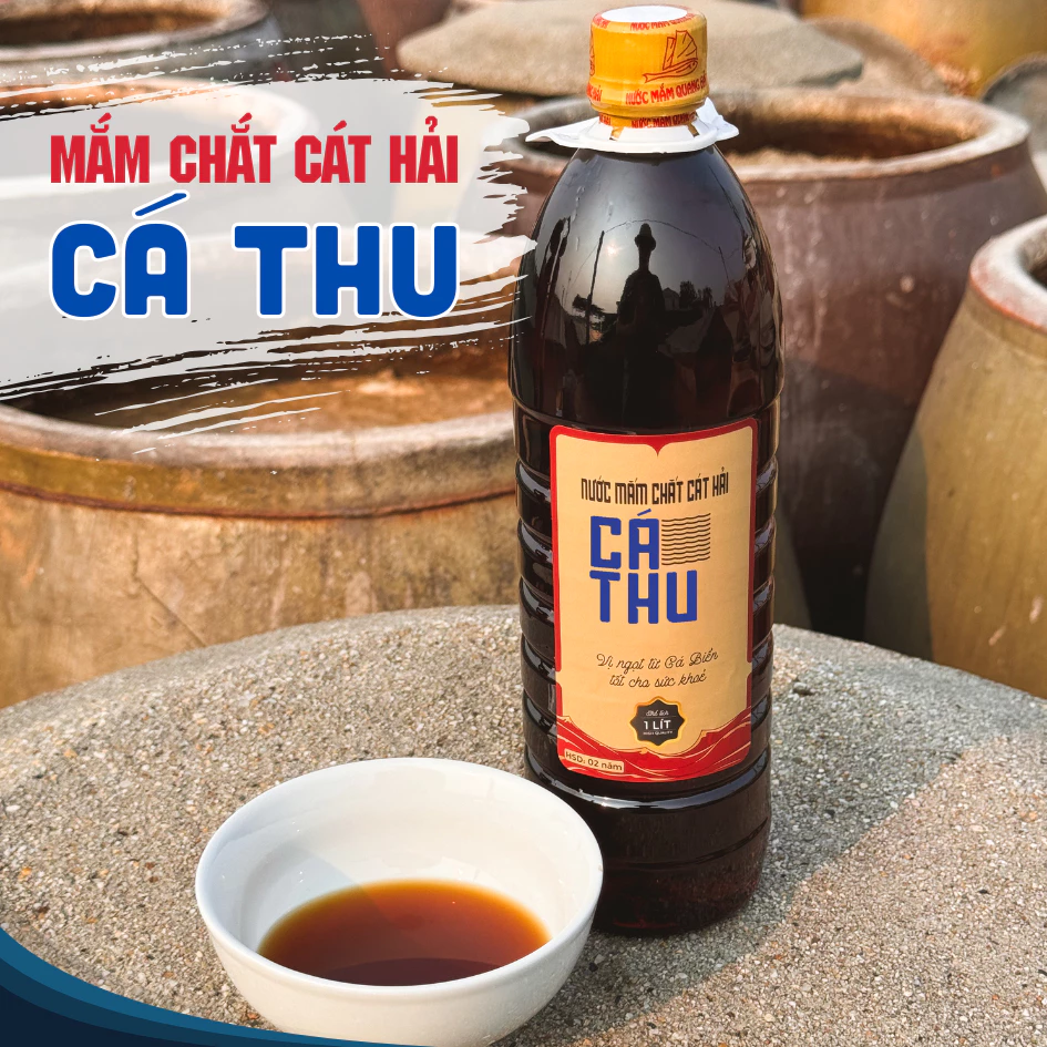 Nước Mắm Chắt Cá Thu, Ủ Chum Trên 2 Năm, Đậm Đà Hương Vị Truyền Thống, Chai 1 lít