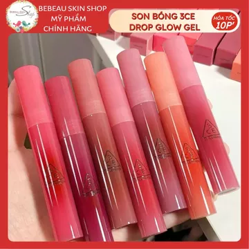 Son 3CE Drop Glow Gel Weekend - Glaze Lip Tint New Motion Tint Bóng Cho Đôi Môi Mọng Nước - Bebeau