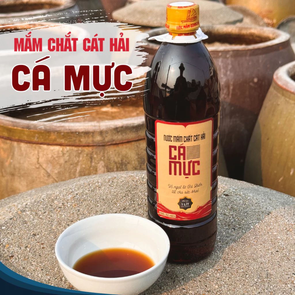 Mắm Chắt Cá Mực Cát Hải - Quang Hải, Ủ Chum Trên 2 Năm, Đậm Đà Hương Vị Truyền Thống, Chai 1 lít