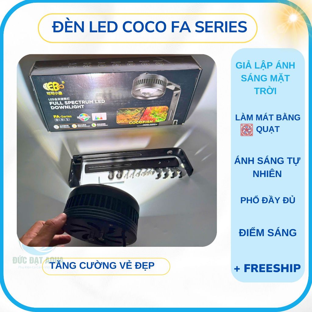 Đèn Led COCO FA Series - Ánh Sáng RGP, đỏ cá k đỏ nước, 50w, 75w, 100w,-cho bể cá thiết kế đẹp 9