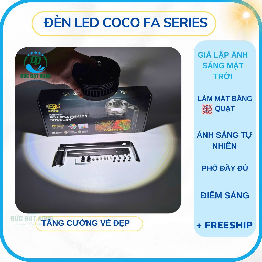Đèn Led COCO FA Series - Ánh Sáng RGP, đỏ cá k đỏ nước, 50w, 75w, 100w,-cho bể cá thiết kế đẹp 2