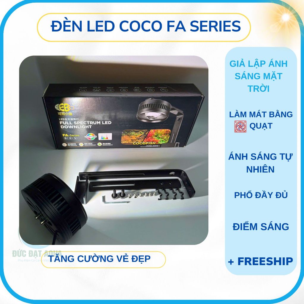Đèn Led COCO FA Series - Ánh Sáng RGP, đỏ cá k đỏ nước, 50w, 75w, 100w,-cho bể cá thiết kế đẹp 5